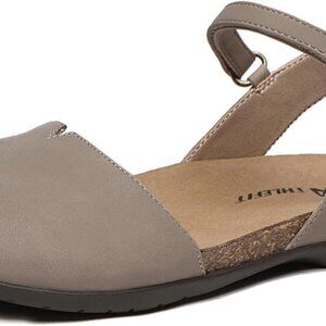 Women's Cork Footbed Flat Sandals Comfort Arch Support Closed Toe